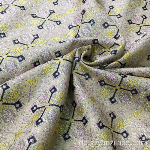 Beige Quilited Denim Jacquard für Kleidung